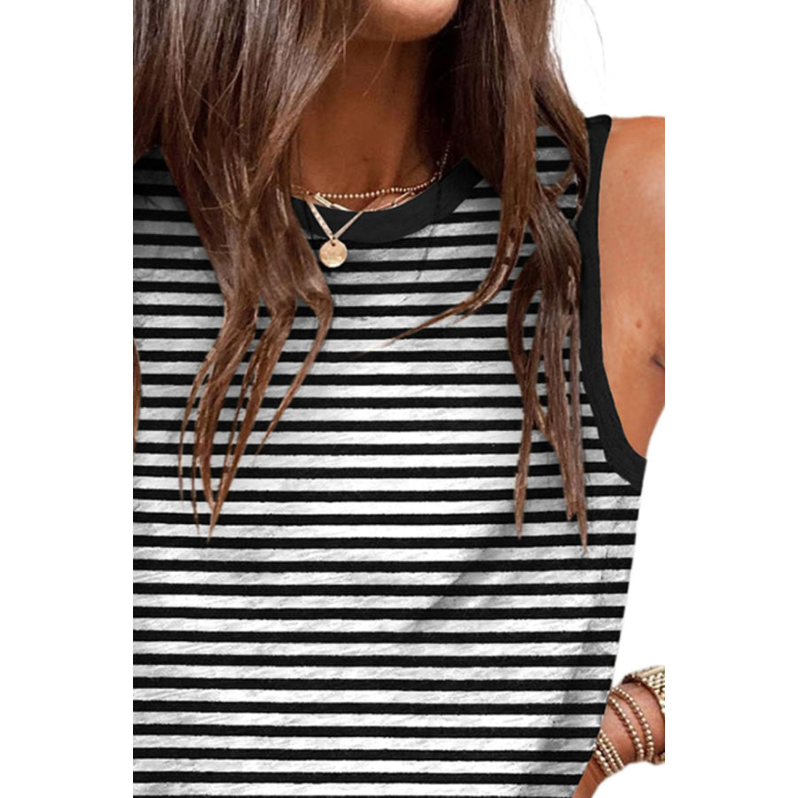 Printed Round Neck Tank Apparel and Accessories