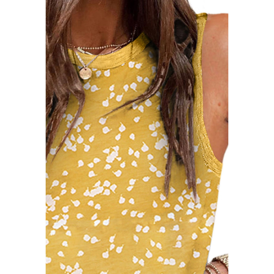 Printed Round Neck Tank Apparel and Accessories