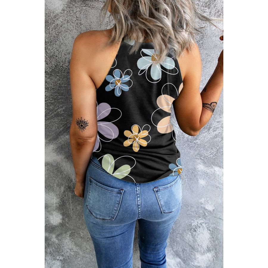 Printed Round Neck Tank Apparel and Accessories