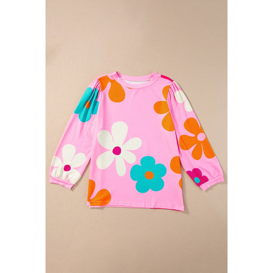 Printed Round Neck Top Apparel and Accessories