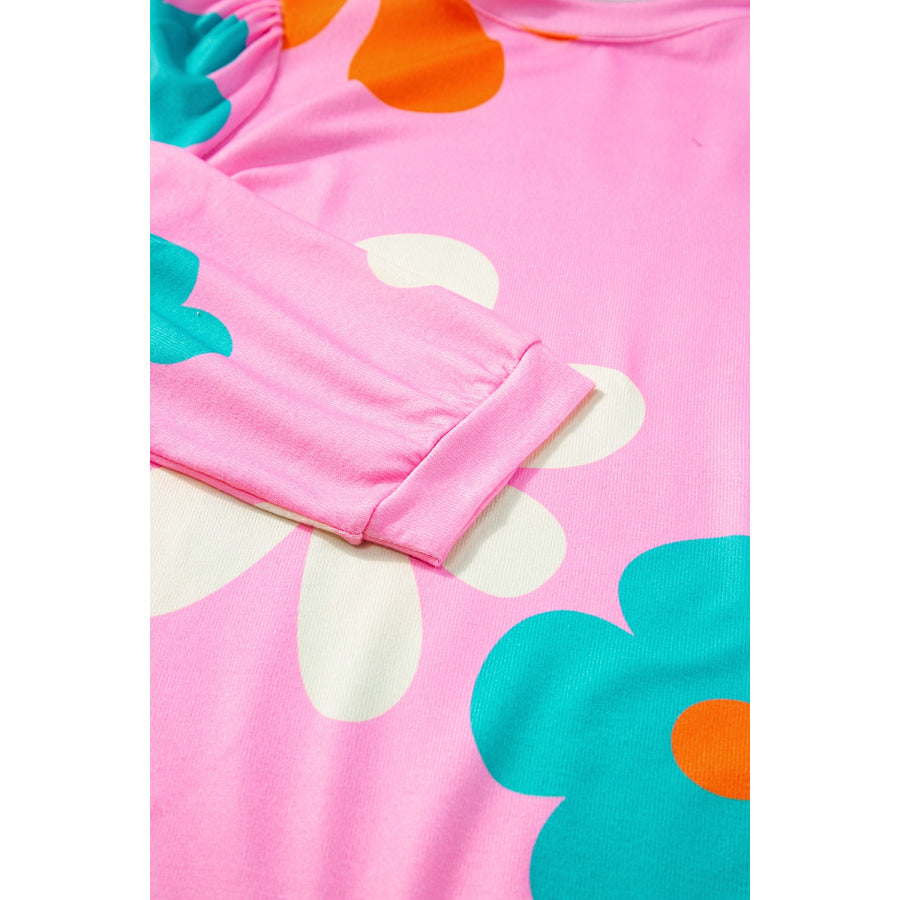 Printed Round Neck Top Apparel and Accessories