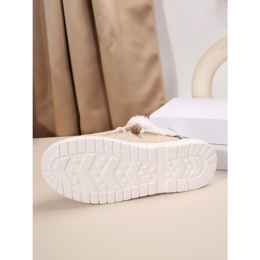 Printed Round Toe Flat Slip-Ons Apparel and Accessories