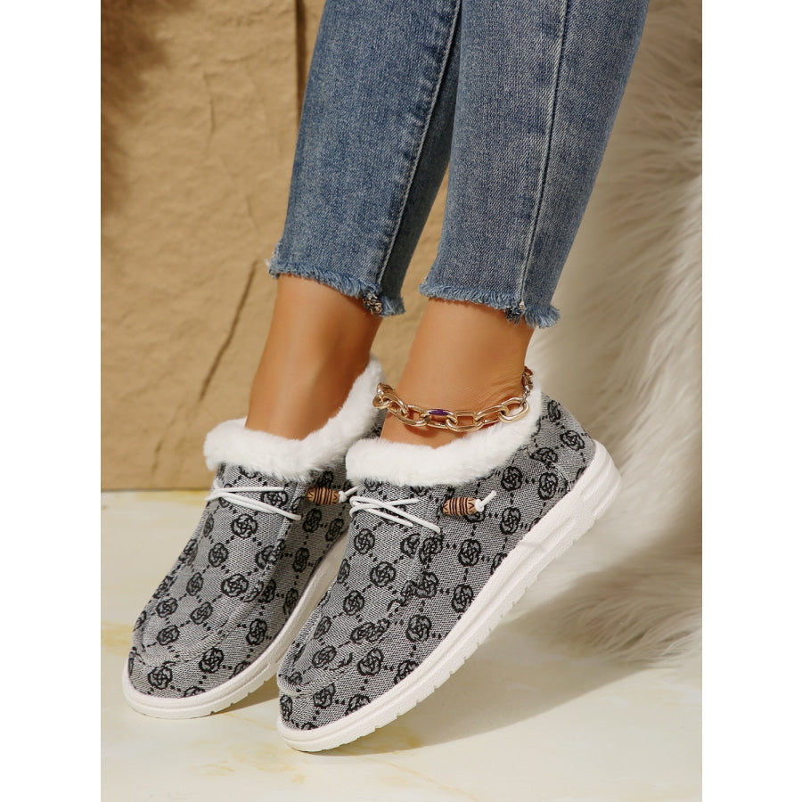 Printed Round Toe Flat Slip-Ons Apparel and Accessories