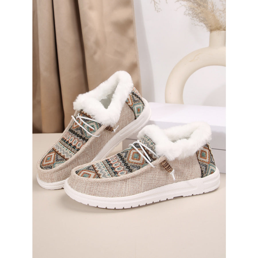 Printed Round Toe Flat Slip-Ons Apparel and Accessories