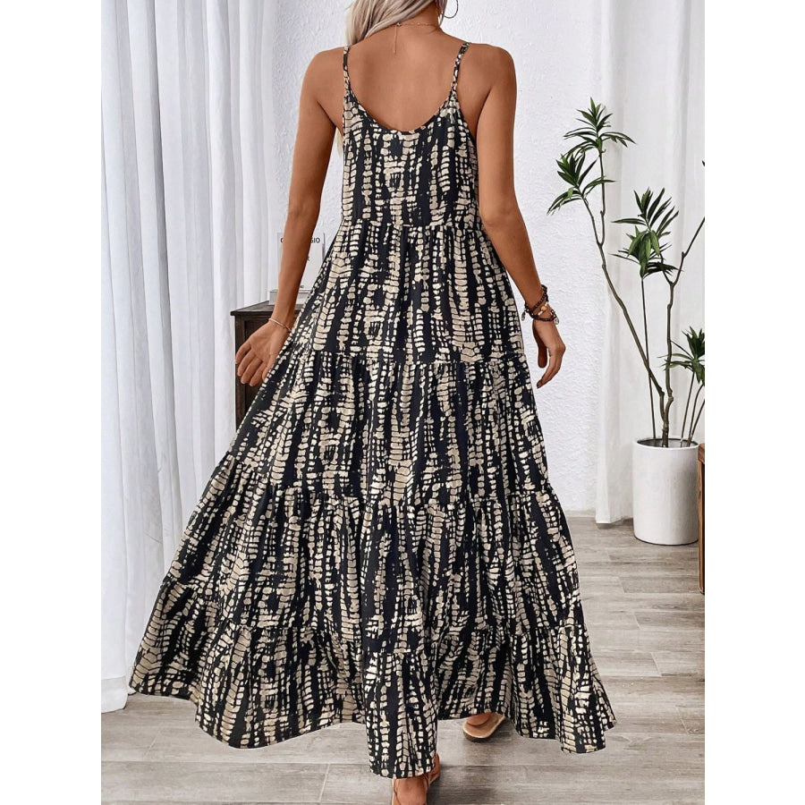 Printed Scoop Neck Maxi Cami Dress Apparel and Accessories