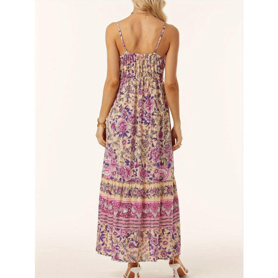 Printed Scoop Neck Midi Cami Dress Apparel and Accessories