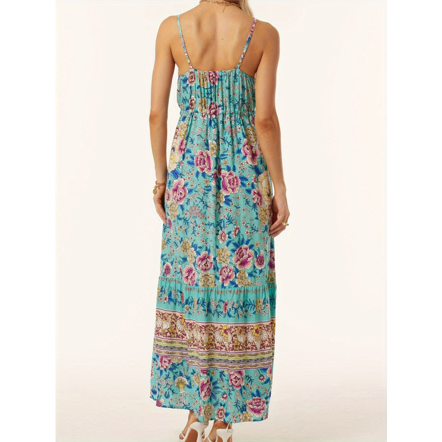 Printed Scoop Neck Midi Cami Dress Apparel and Accessories