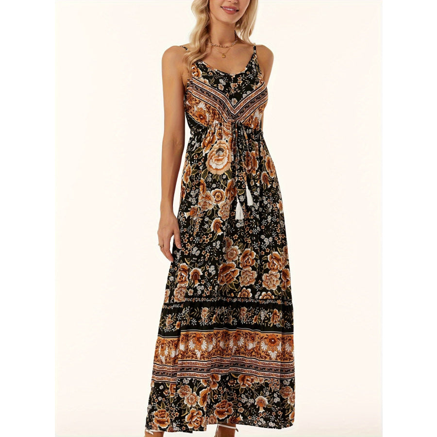 Printed Scoop Neck Midi Cami Dress Apparel and Accessories