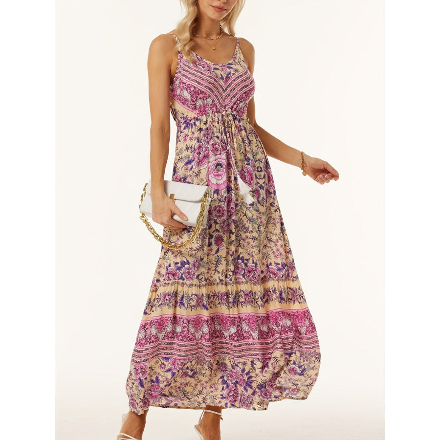 Printed Scoop Neck Midi Cami Dress Apparel and Accessories