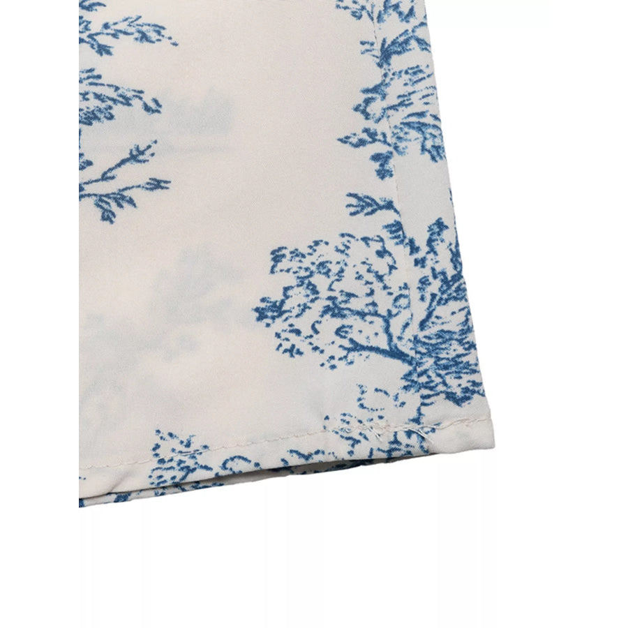 Printed Short Sleeve Midi Dress Apparel and Accessories