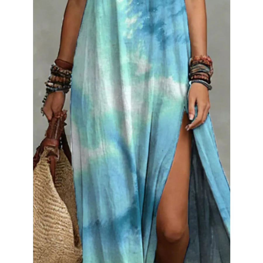 Printed Sleeveless Maxi Dress Apparel and Accessories