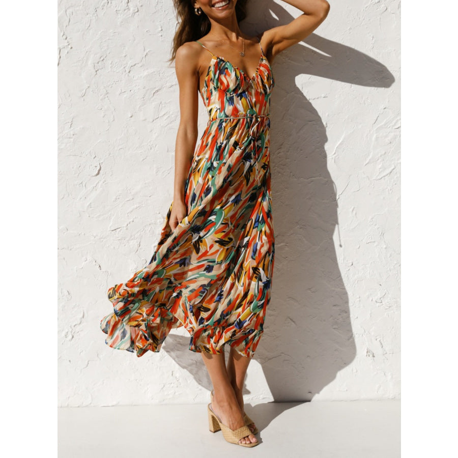 Printed Sleeveless Midi Cami dress Apparel and Accessories