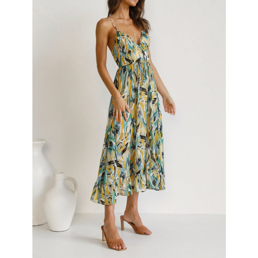 Printed Sleeveless Midi Cami dress Apparel and Accessories