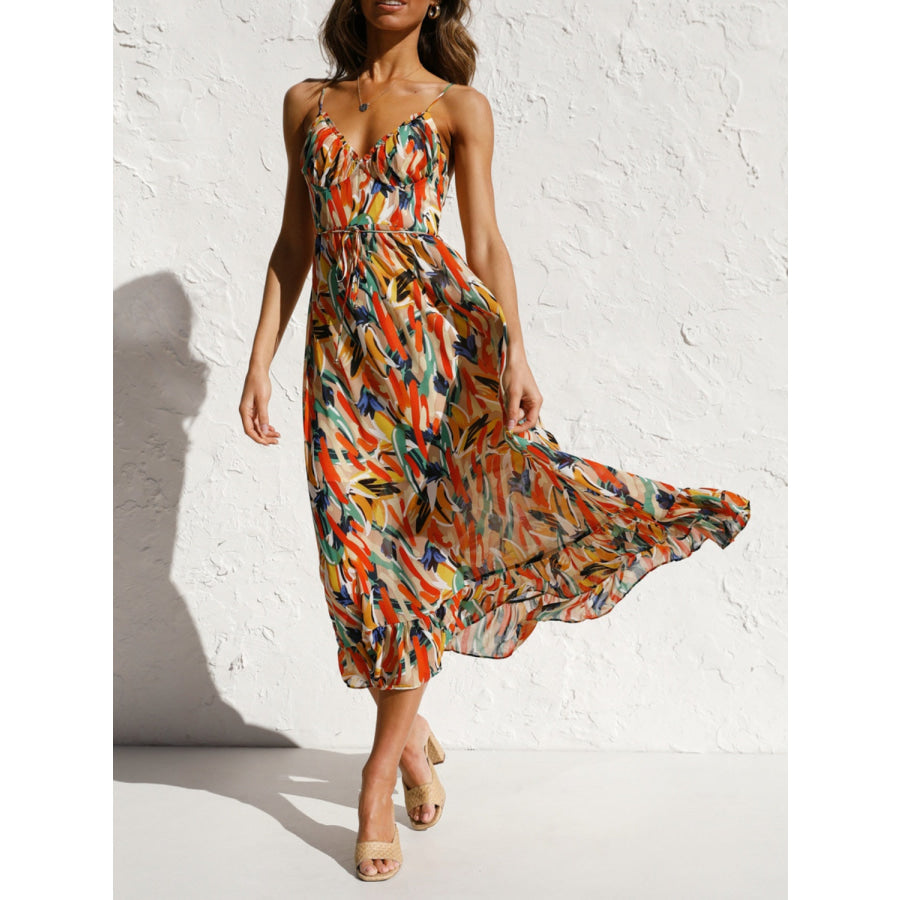 Printed Sleeveless Midi Cami dress Apparel and Accessories