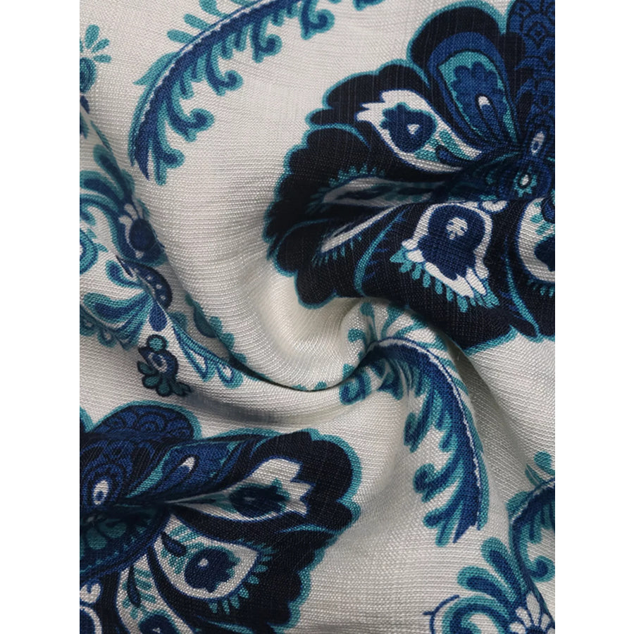 Printed Slit Sleeveless Maxi Dress Apparel and Accessories