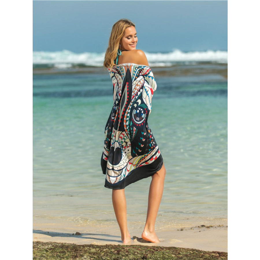 Printed Spaghetti Strap Cover Up Apparel and Accessories