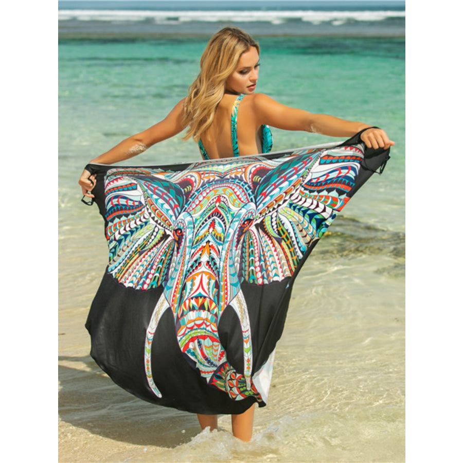 Printed Spaghetti Strap Cover Up Multicolor / One Size Apparel and Accessories