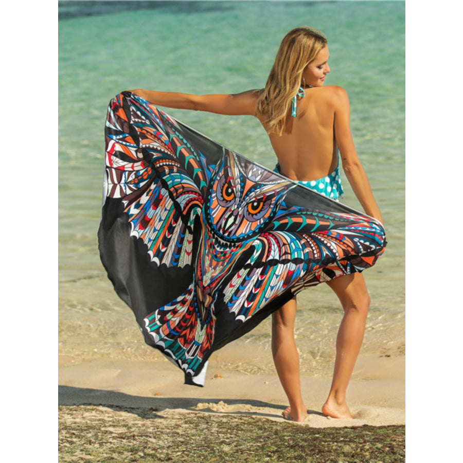 Printed Spaghetti Strap Cover Up Sherbet / One Size Apparel and Accessories