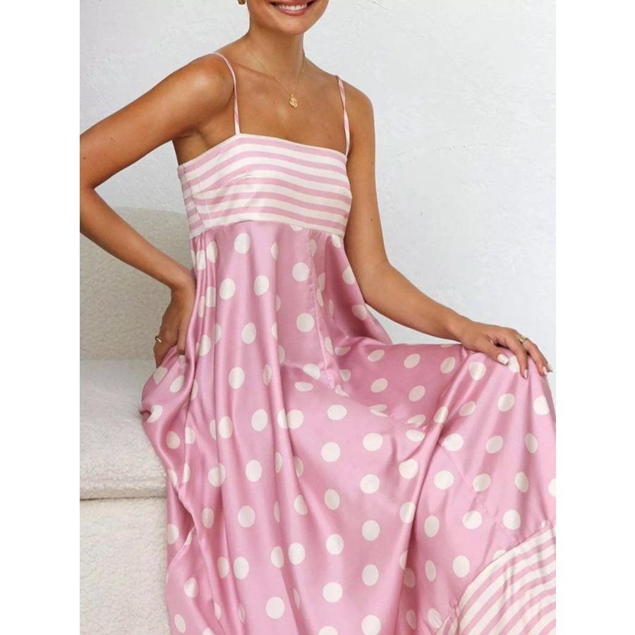 Printed Spaghetti Strap Maxi Dress Apparel and Accessories