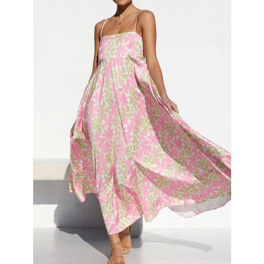 Printed Spaghetti Strap Maxi Dress Apparel and Accessories