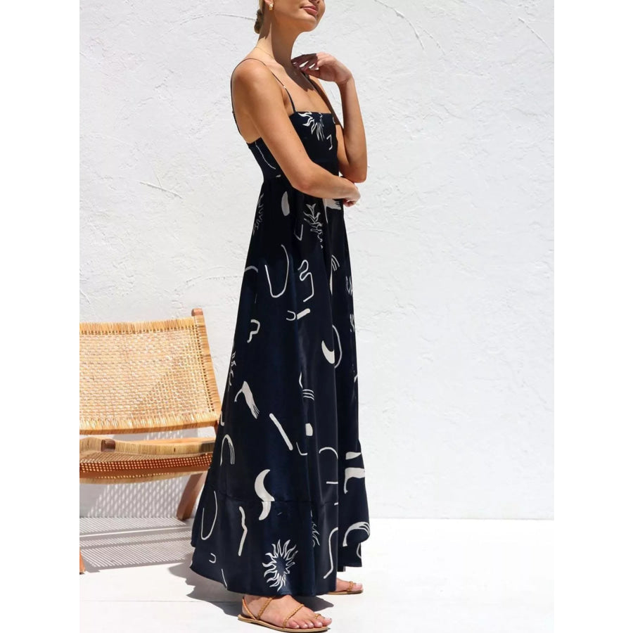 Printed Spaghetti Strap Maxi Dress Apparel and Accessories