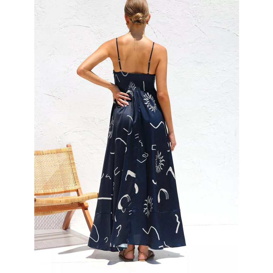 Printed Spaghetti Strap Maxi Dress Apparel and Accessories