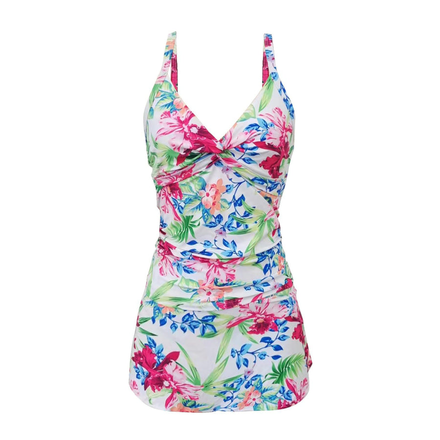 Printed Spaghetti Strap Top and Skirt Swim Set Floral / XS Apparel Accessories