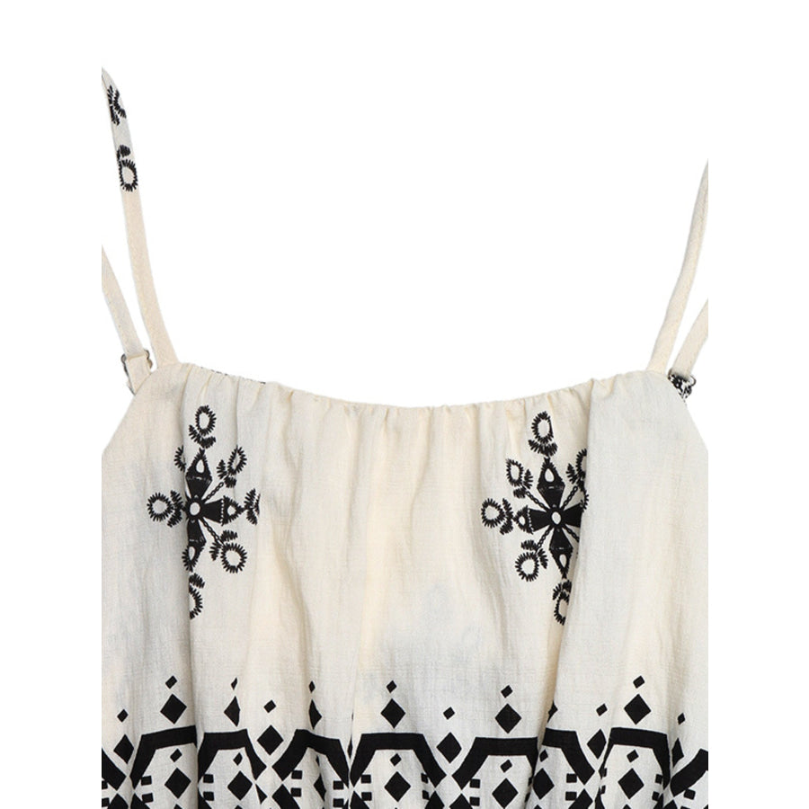 Printed Spaghetti Strap Wide Leg Jumpsuit Apparel and Accessories