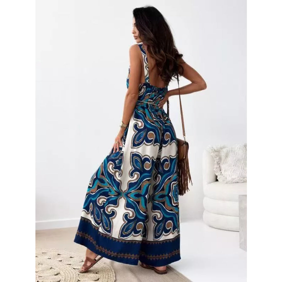 Printed Spaghetti Strap Wide-Leg Jumpsuit Apparel and Accessories