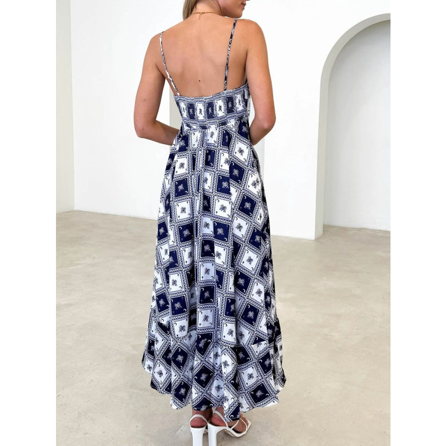 Printed Square Neck Midi Cami Dress Apparel and Accessories