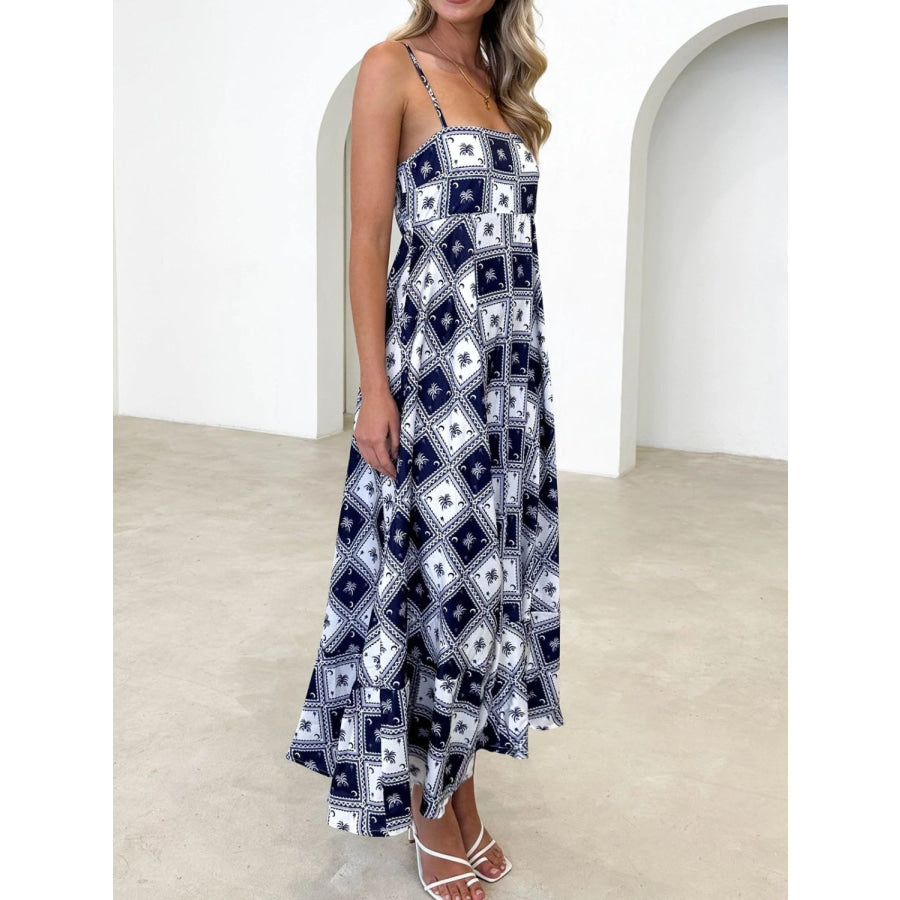 Printed Square Neck Midi Cami Dress Apparel and Accessories