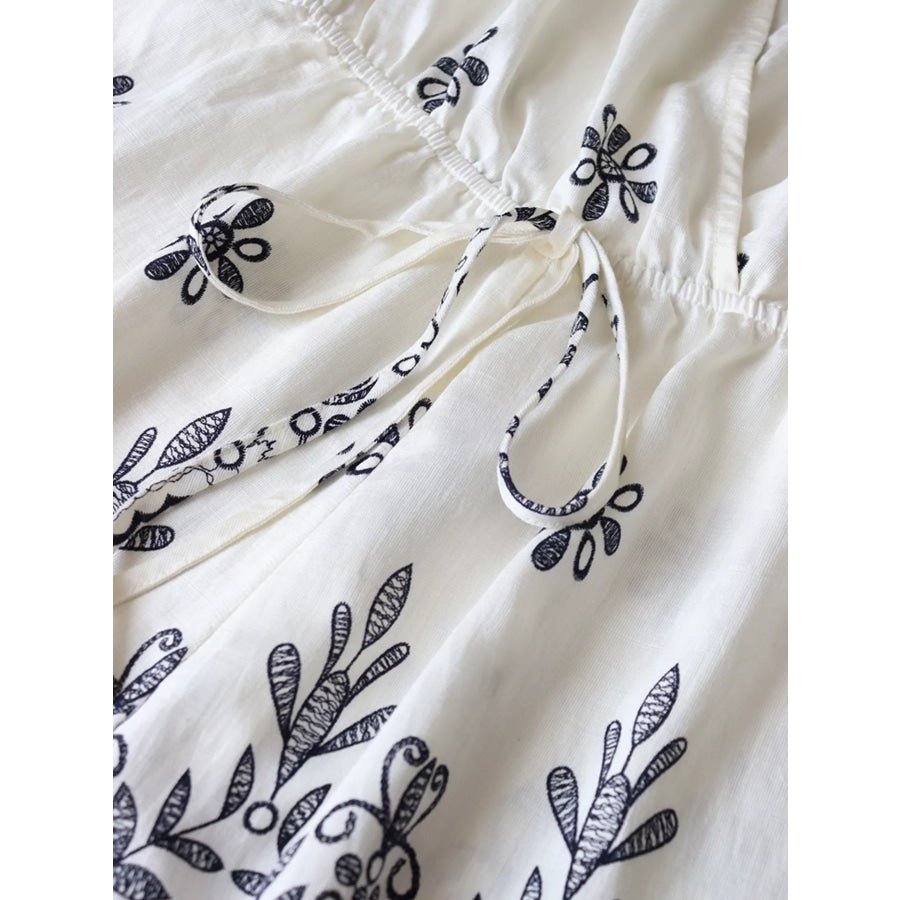 Printed Surplice Half Sleeve Romper Apparel and Accessories