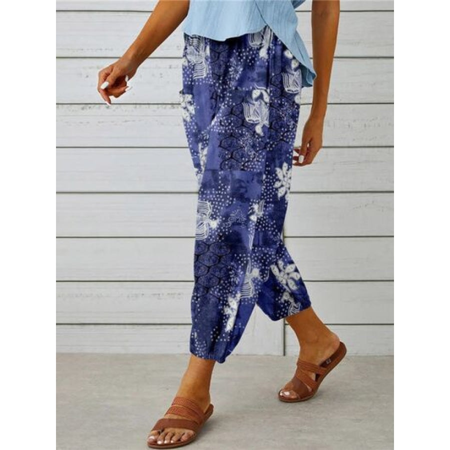 Printed Tied Cropped Pants Clothing