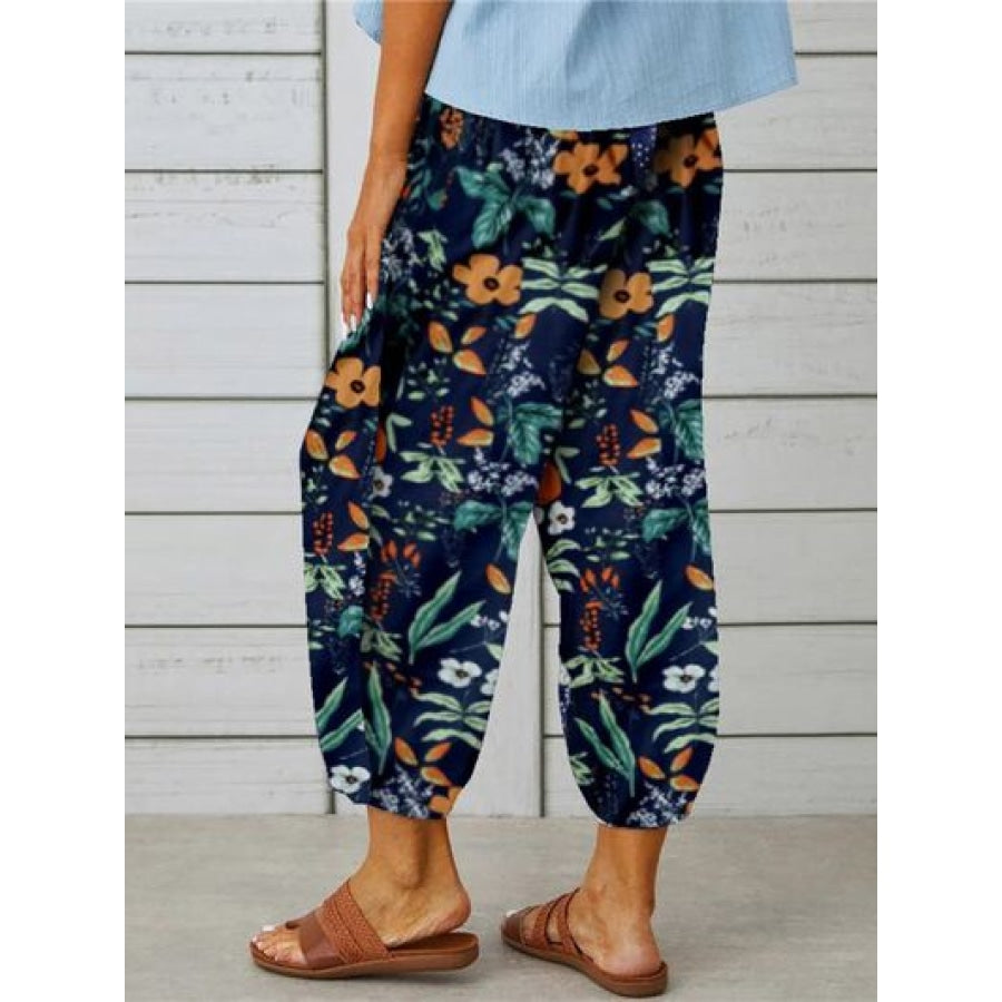 Printed Tied Cropped Pants Clothing