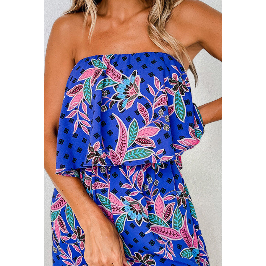 Printed Tube Jumpsuit Apparel and Accessories