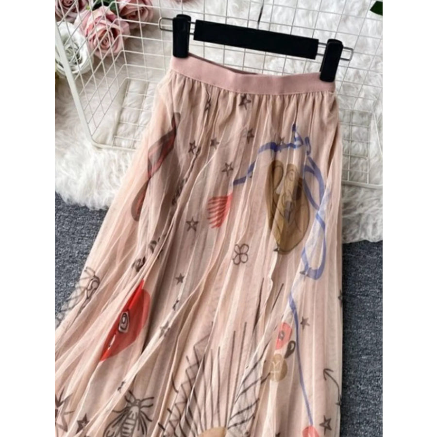Printed Tulle Skirt Apparel and Accessories