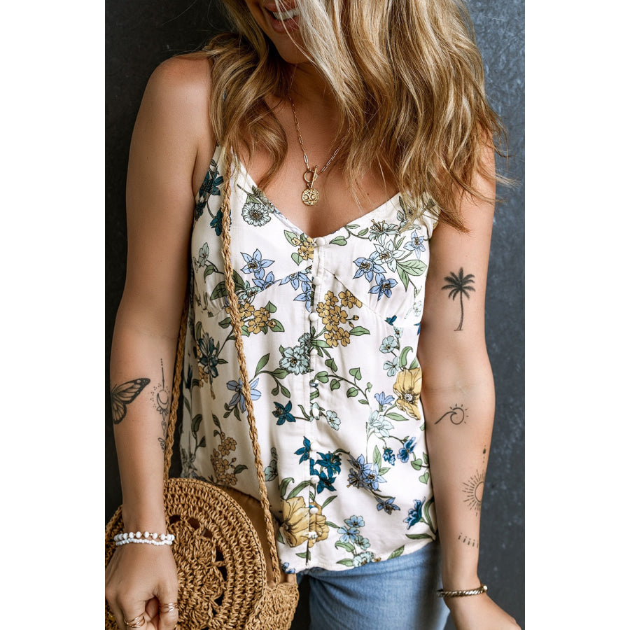 Printed V-Neck Cami Apparel and Accessories