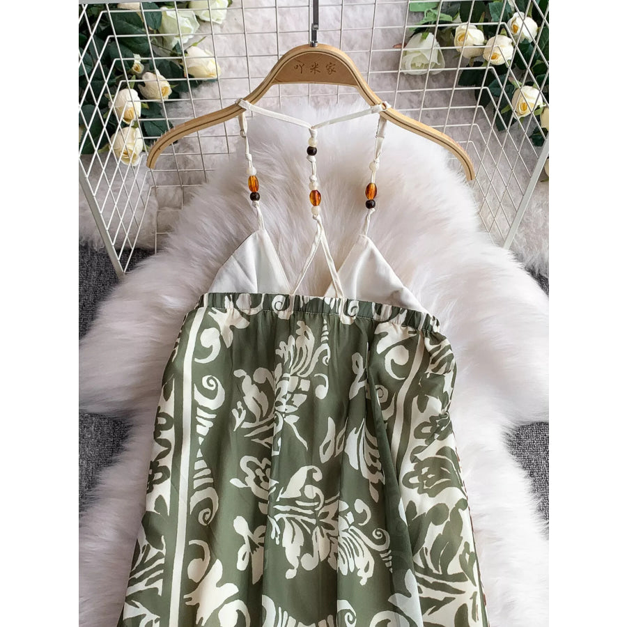 Printed V-Neck Cami Dress Apparel and Accessories