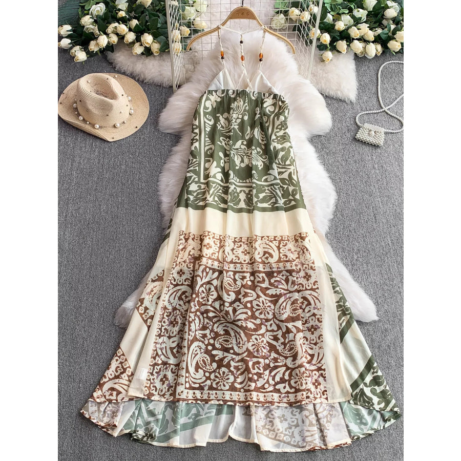 Printed V-Neck Cami Dress Apparel and Accessories