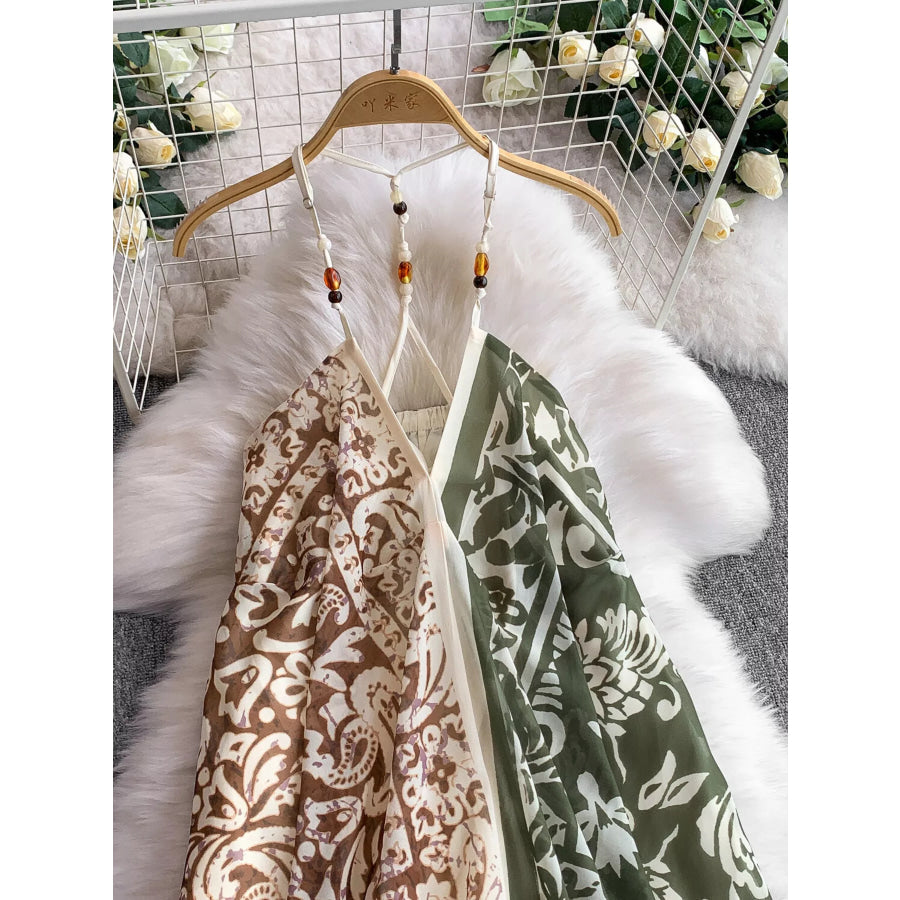 Printed V-Neck Cami Dress Apparel and Accessories