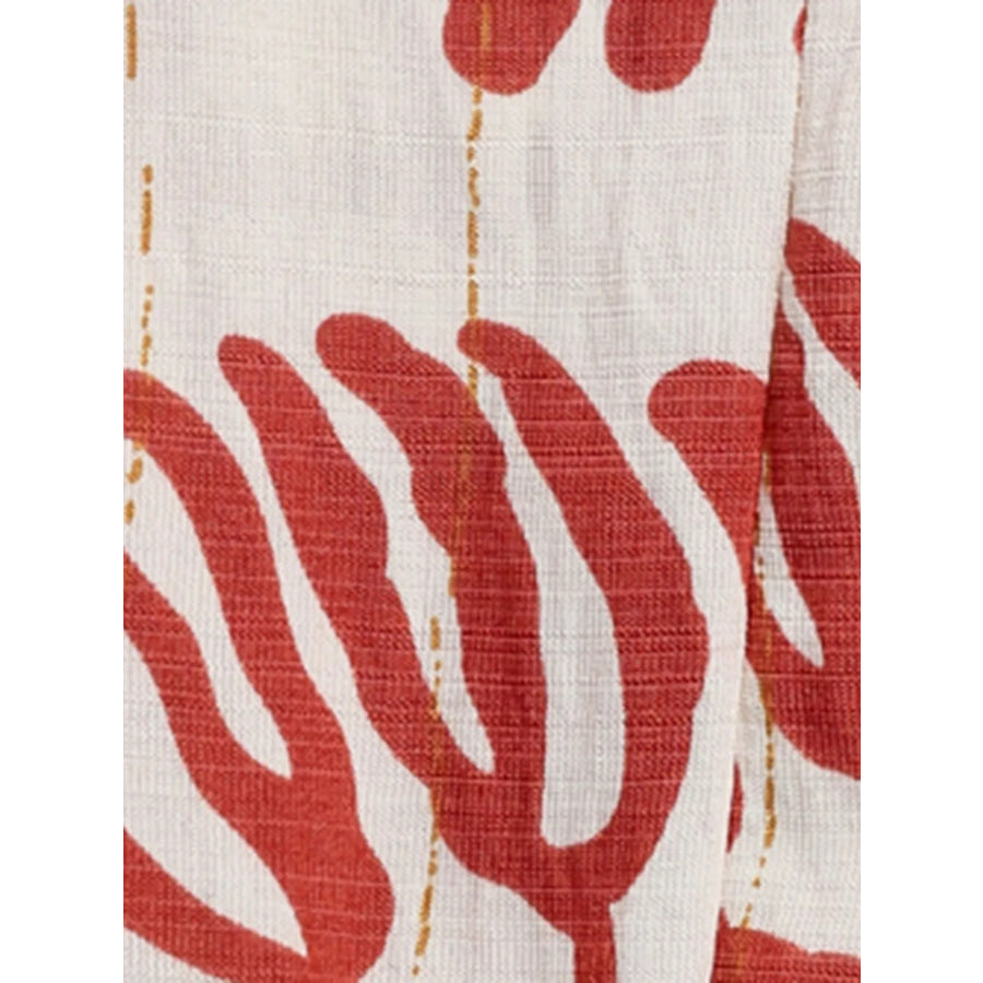 Printed V-Neck Cap Sleeve Dress Apparel and Accessories