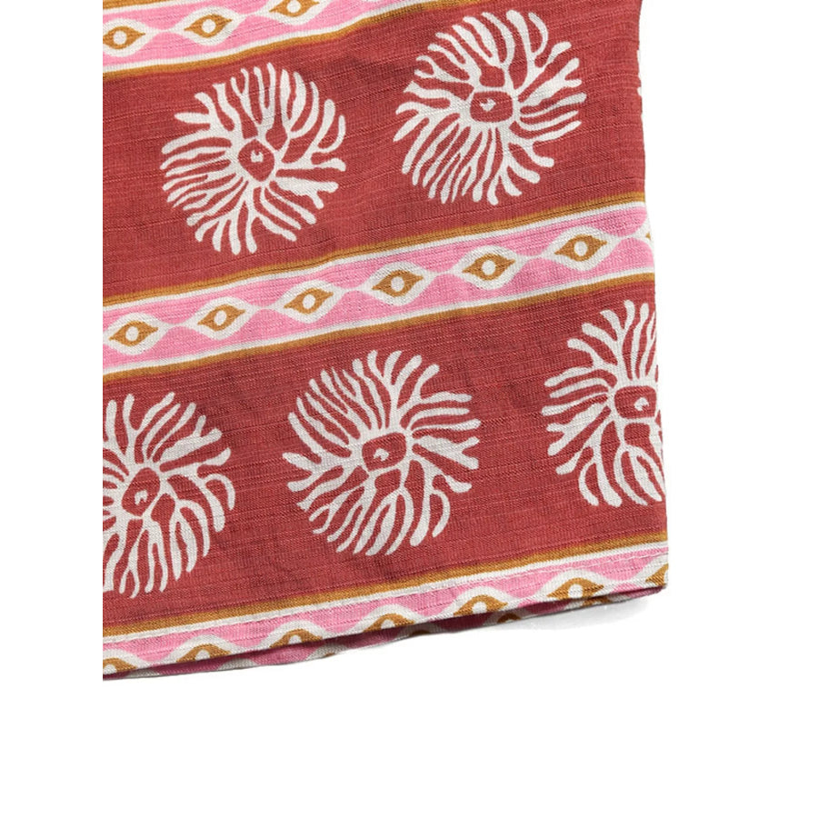 Printed V-Neck Cap Sleeve Dress Apparel and Accessories