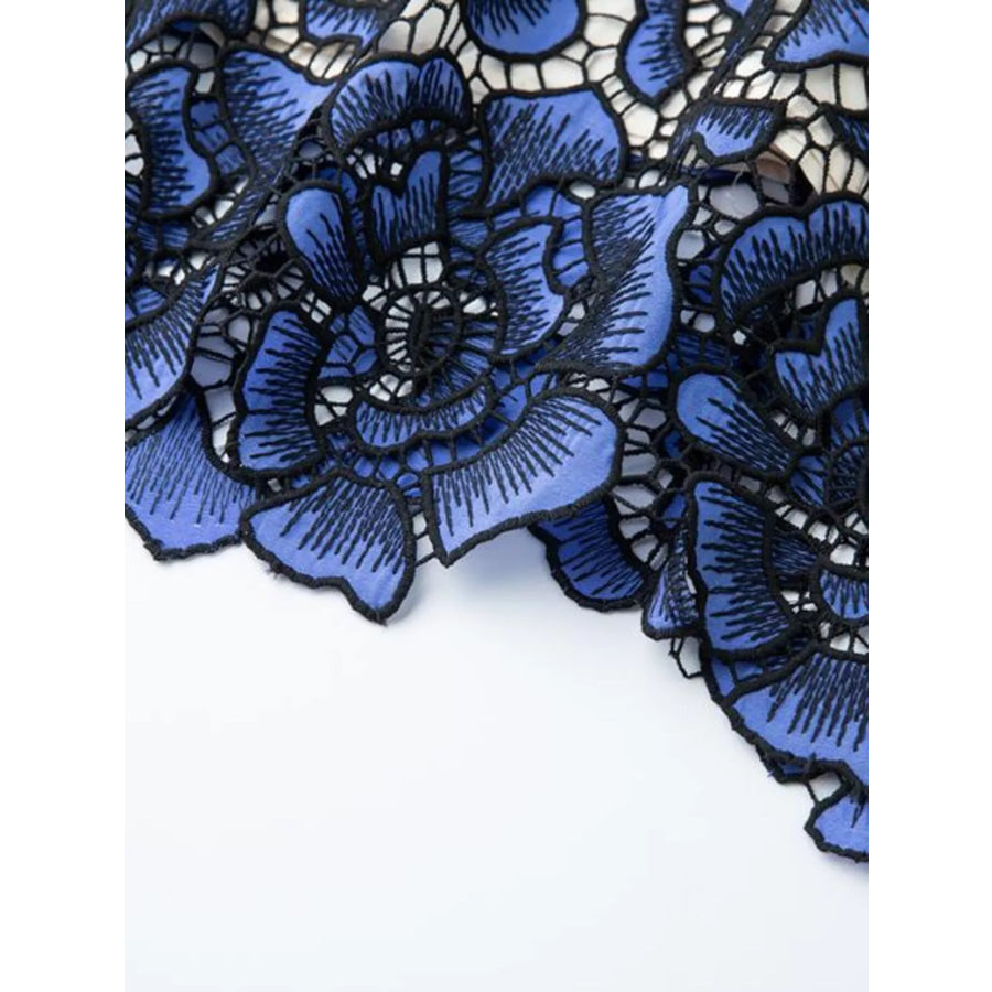 Printed V-Neck Ruffle Sleeve Midi Dress Apparel and Accessories