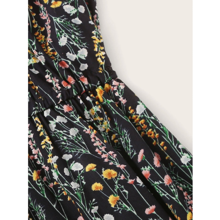 Printed V - Neck Spaghetti Strap Romper Apparel and Accessories
