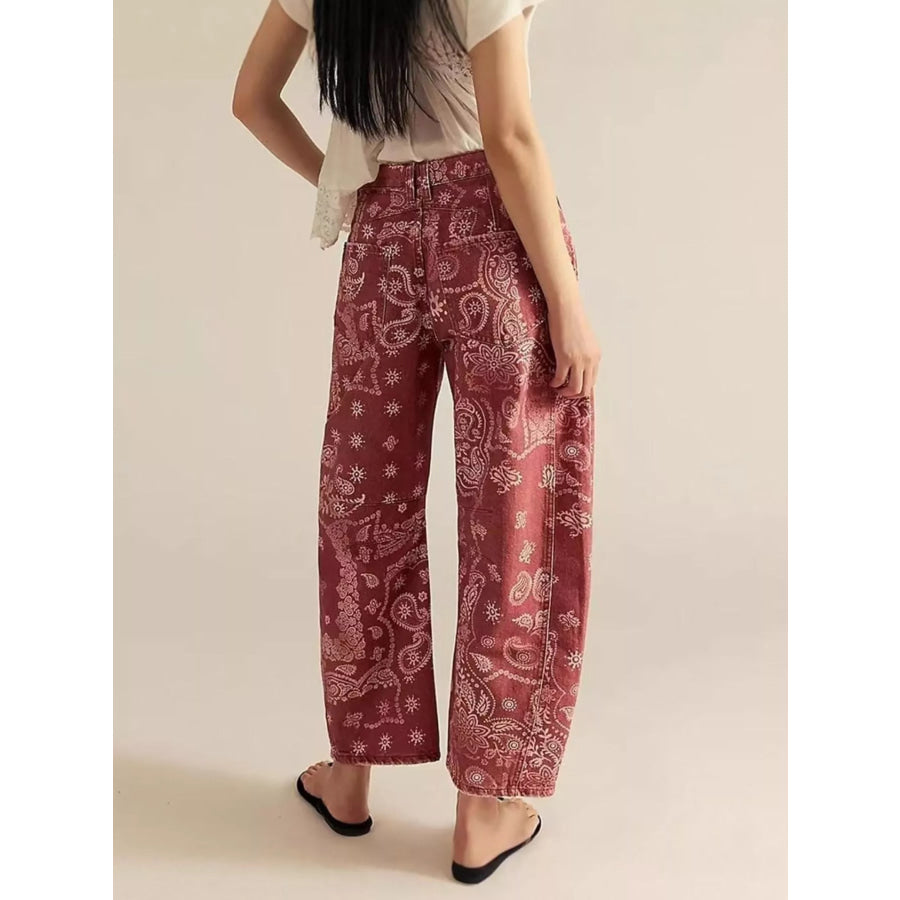 Printed Wide-Leg Jeans Apparel and Accessories