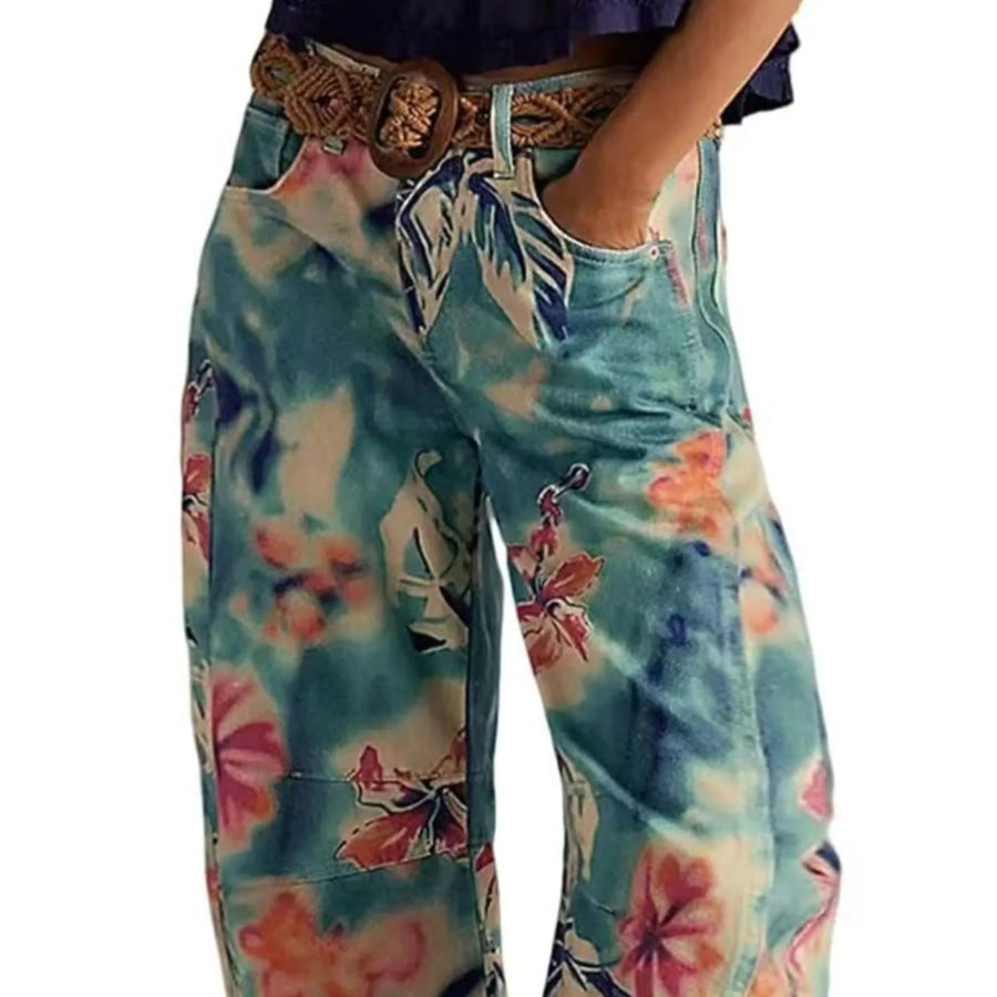 Printed Wide-Leg Jeans Apparel and Accessories