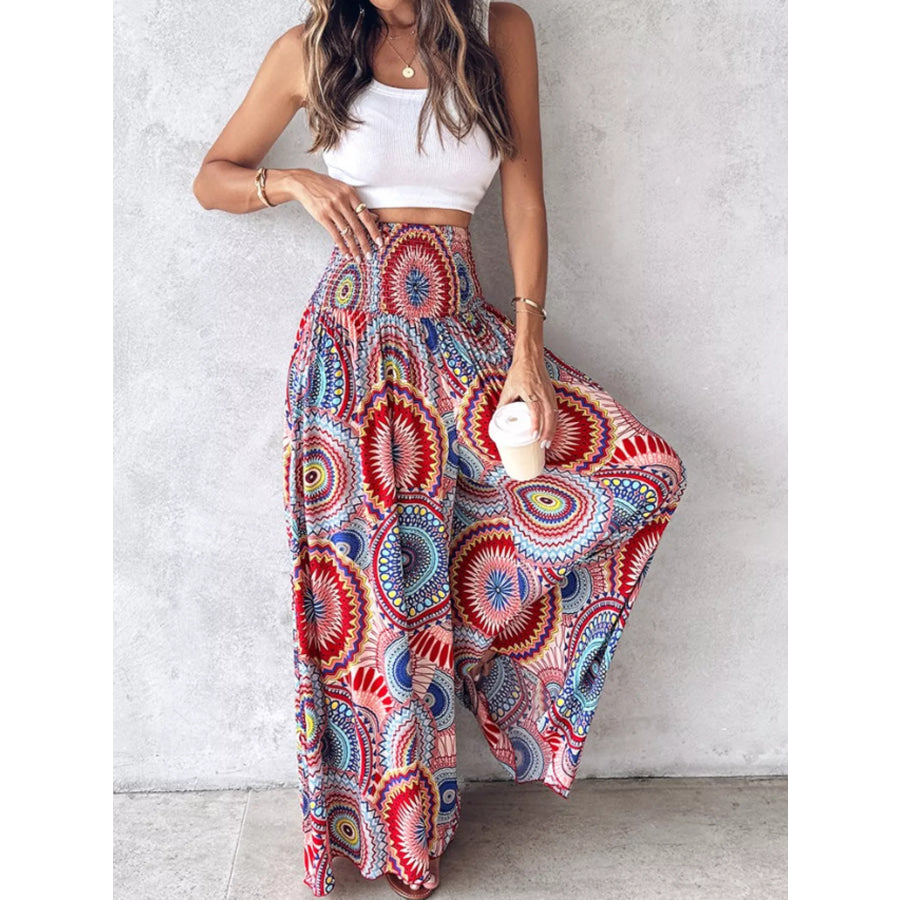 Printed Wide-Leg Pants Apparel and Accessories