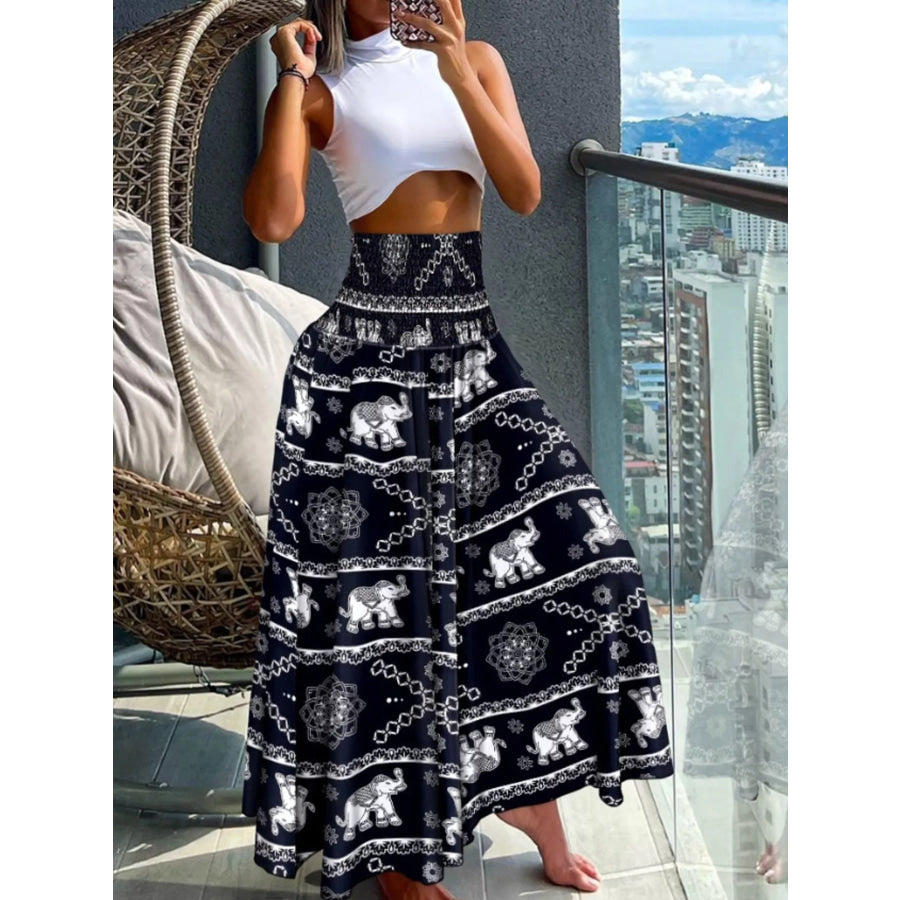 Printed Wide-Leg Pants Apparel and Accessories