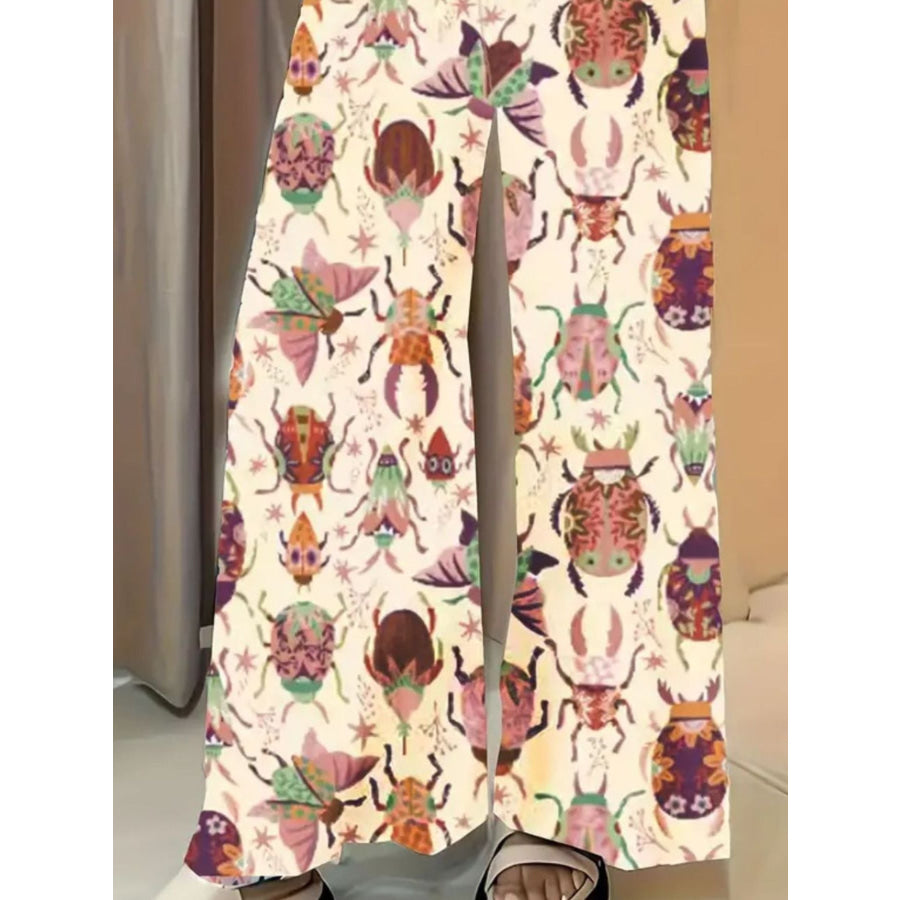 Printed Wide Leg Pants Apparel and Accessories