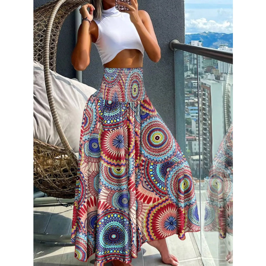 Printed Wide-Leg Pants Apparel and Accessories